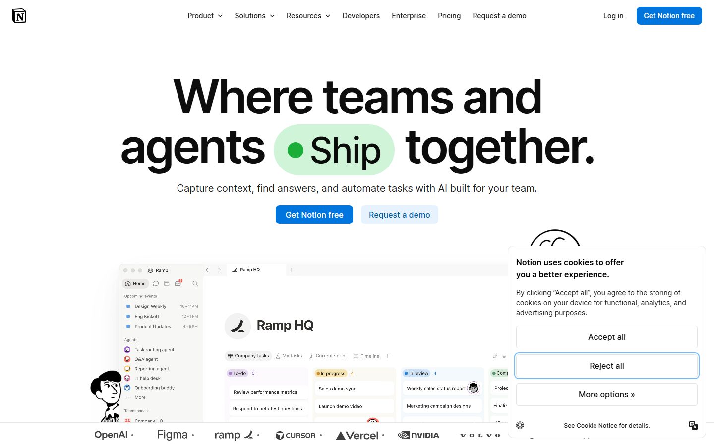 Screenshot of notion.so