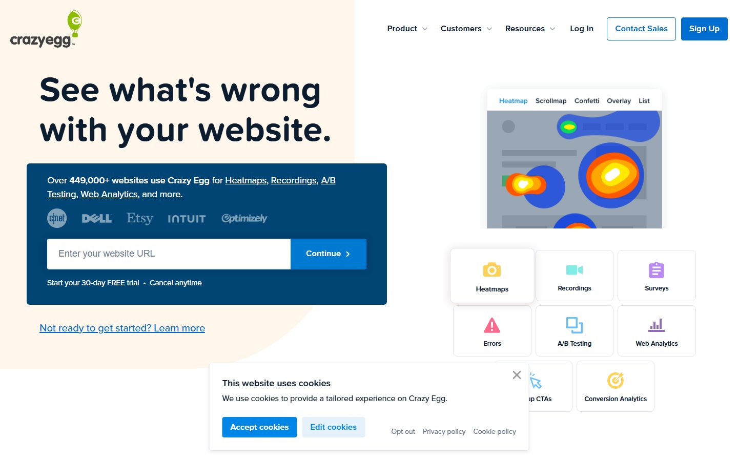 Screenshot of crazyegg.com